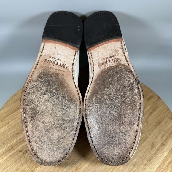 GH Bass Weejuns Ivory Leather Penny Loafers Women's Size 9.5  Preppy - Picture 6 of 8